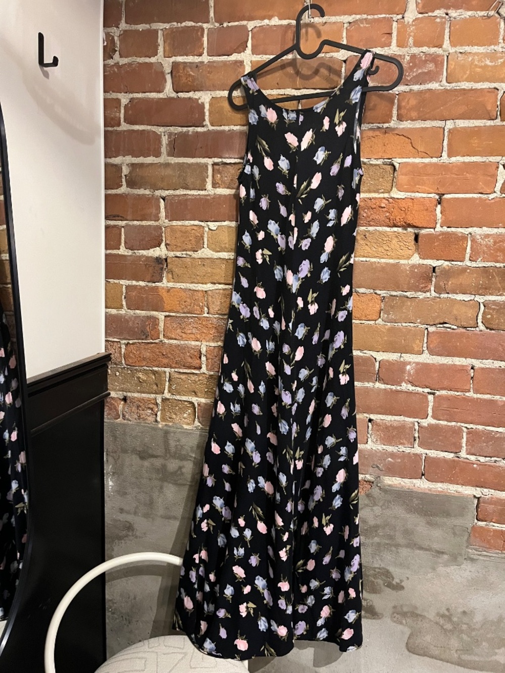 Vintage 90s Le Chateau Dark Floral Maxi Dress - Picture 4 of 5